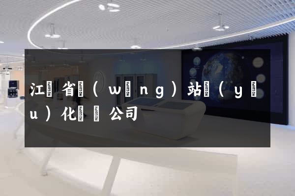 江蘇省網(wǎng)站優(yōu)化設計公司