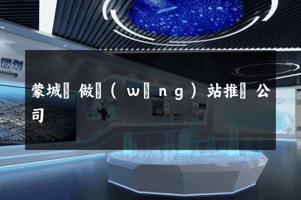 蒙城縣做網(wǎng)站推廣公司