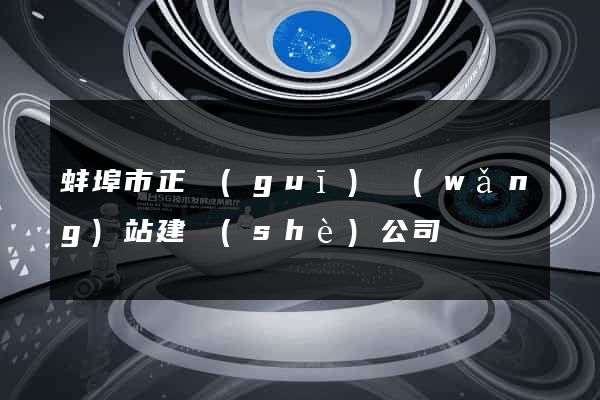 蚌埠市正規(guī)網(wǎng)站建設(shè)公司