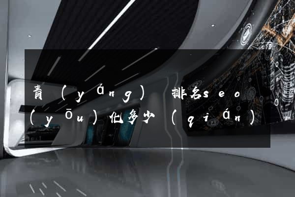 青陽(yáng)縣排名seo優(yōu)化多少錢(qián)